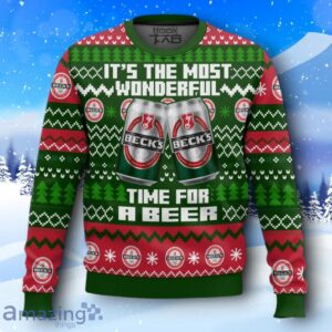 Beck’s It’s The Most Wonderful Time For A Beer Ugly Christmas Sweater New Design Product Photo 1