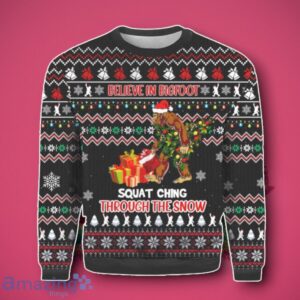 Bigfoot Squatchin' Through The Snow Ugly 3D Sweater Unique Gift Product Photo 2
