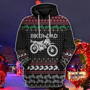 Biker Dad Braaap Ugly Christmas 3D Sweater Tshirt Hoodie Apparel Best Gift Product Photo 1