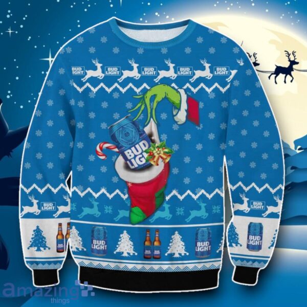 Bud Light Grinch Hand Ugly 3D Sweater Impressive Gift Product Photo 1