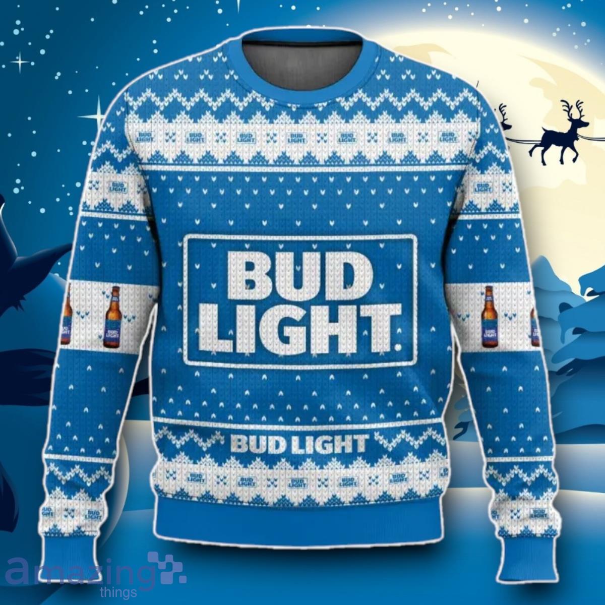 Bud Light Ugly 3D Sweater Impressive Gift Beer image Bud Light Ugly 3D Sweater Impressive Gift Beer Product Photo 1