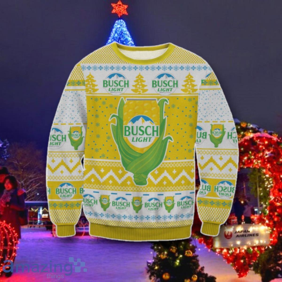 Busch Light Corn Knitting Pattern Ugly 3D Sweater Best Gift image Busch Light Corn Knitting Pattern Ugly 3D Sweater Best Gift Product Photo 1