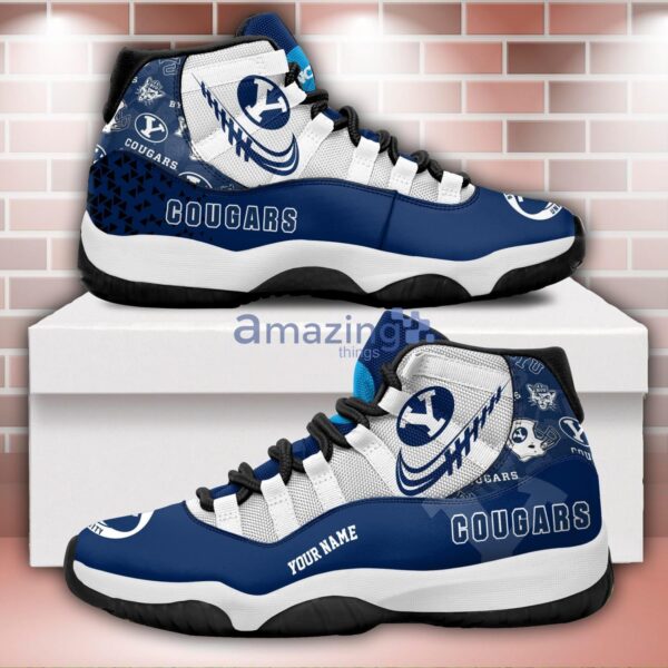 BYU Cougars Air Jordan 11 Sneakers Custom Name Sport Team Shoes For Men And Women Product Photo 1