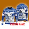 BYU Cougars NCAA Snoopy Cute Christmas Ugly Sweater 3D Gift For Fans Custom Name