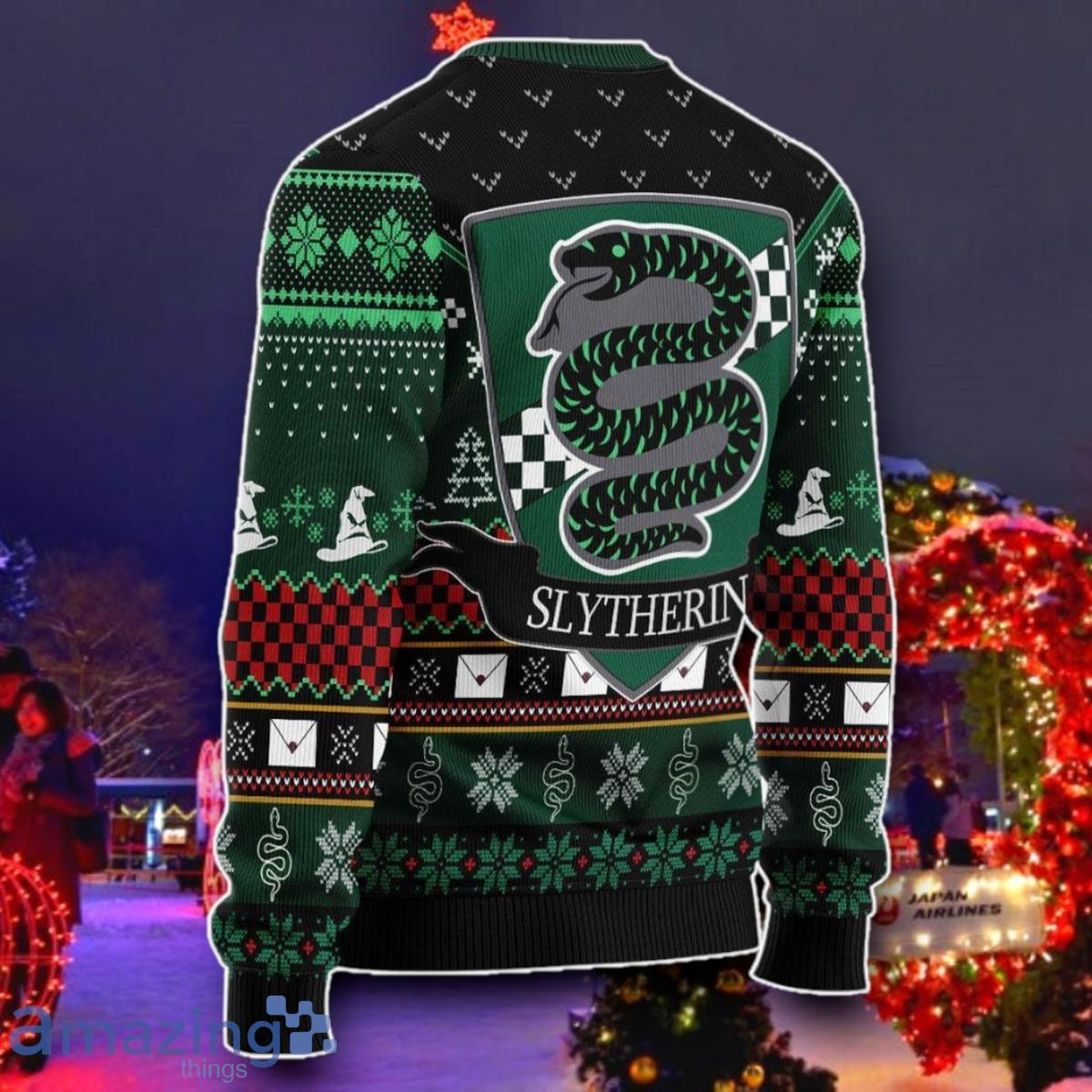 C Slytherin Round The Christmas Tree Christmas 3D Sweater Best Gift image C Slytherin Round The Christmas Tree Christmas 3D Sweater Best Gift Product Photo 2