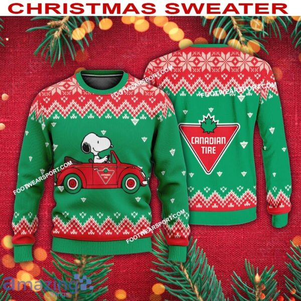 Canadian Tire Snoopy Driving A Car Christmas Sweater Gift Holidays - Canadian Tire Snoopy Driving A Car Christmas Sweater Gift Holidays