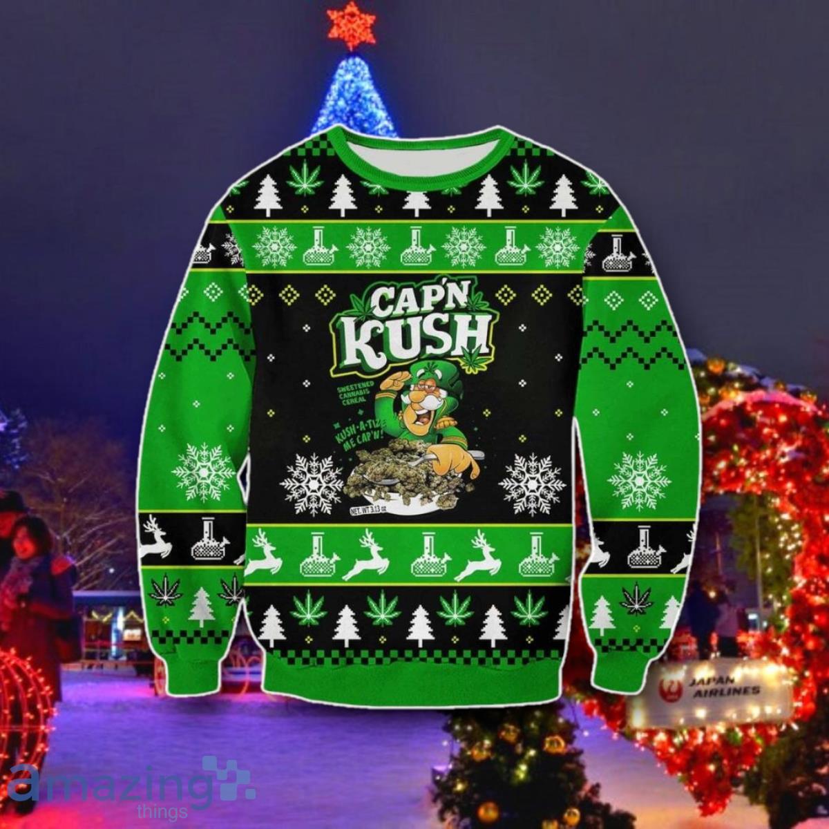 CAP N KUSH Ugly 3D Sweater Best Gift image CAP N KUSH Ugly 3D Sweater Best Gift Product Photo 1