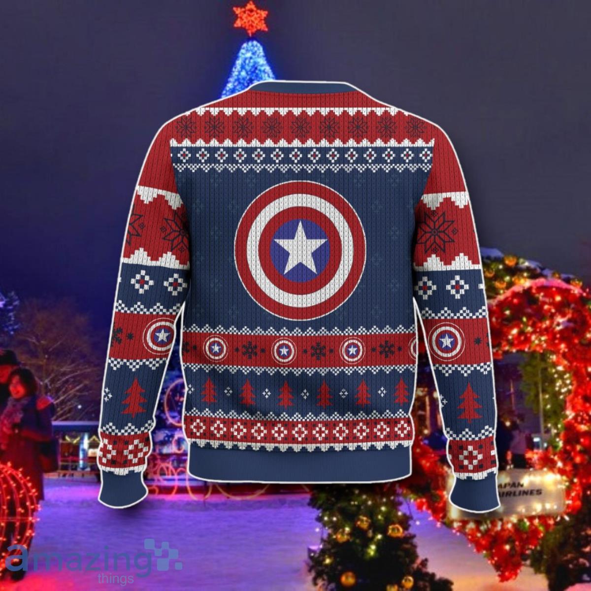 Captain America Ugly 3D Sweater Best Gift image Captain America Ugly 3D Sweater Best Gift Product Photo 2