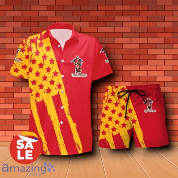 Captain Morgan USA Flag Combo Hawaiian Shirt & Shorts For Men Women Product Photo 1