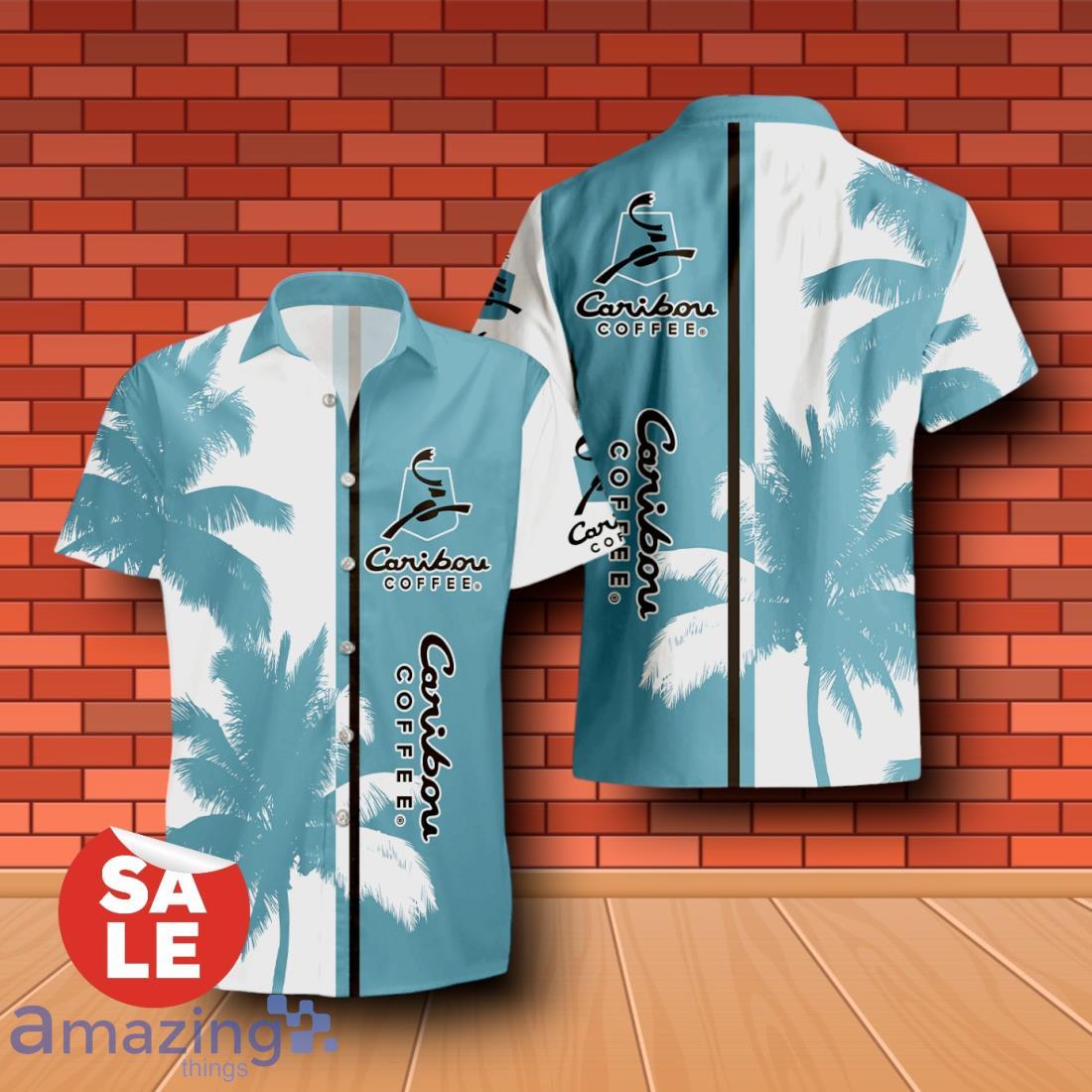Caribou Coffee Palm Tree Combo Hawaiian Shirt & Shorts For Men Women image Caribou Coffee Palm Tree Combo Hawaiian Shirt & Shorts For Men Women Product Photo 1