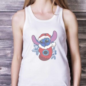 Carolina Panthers Christmas Stitch In The Sock Funny Christmas NFL T-Shirt - White Ladies Tank Top