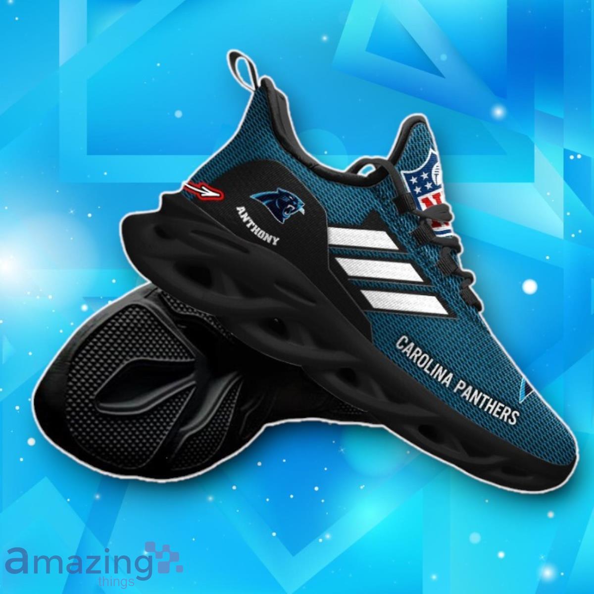 Carolina Panthers Custom Name NFL Max Soul Sneaker Luxury Gift For Fans image Carolina Panthers Custom Name NFL Max Soul Sneaker Luxury Gift For Fans Product Photo 1