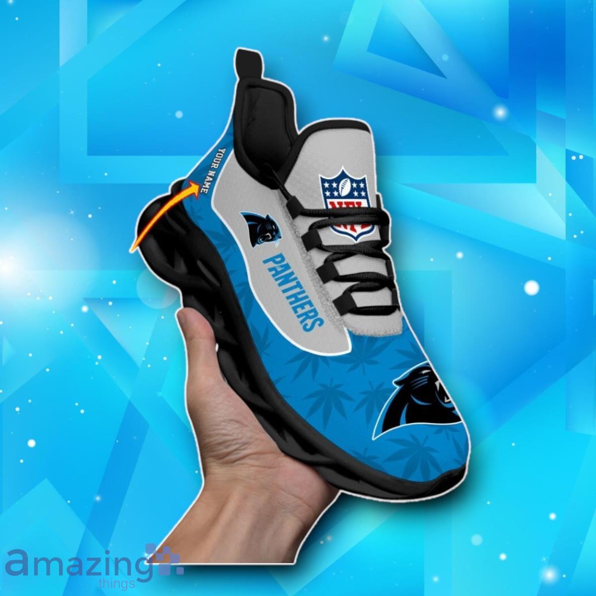 Carolina Panthers Custom Name Weed Limited Edition Max Soul Shoes Luxury Gift image Carolina Panthers Custom Name Weed Limited Edition Max Soul Shoes Luxury Gift Product Photo 1