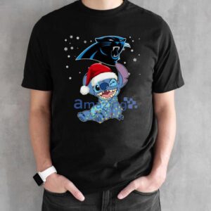 Carolina Panthers NFL Stitch Merry Christmas T Shirt Product Photo 3