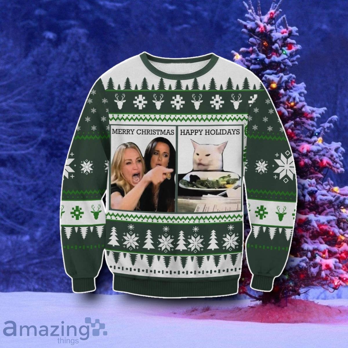 Cat Meme Christmas Ugly Sweater Style Gift image Cat Meme Christmas Ugly Sweater Style Gift Product Photo 1