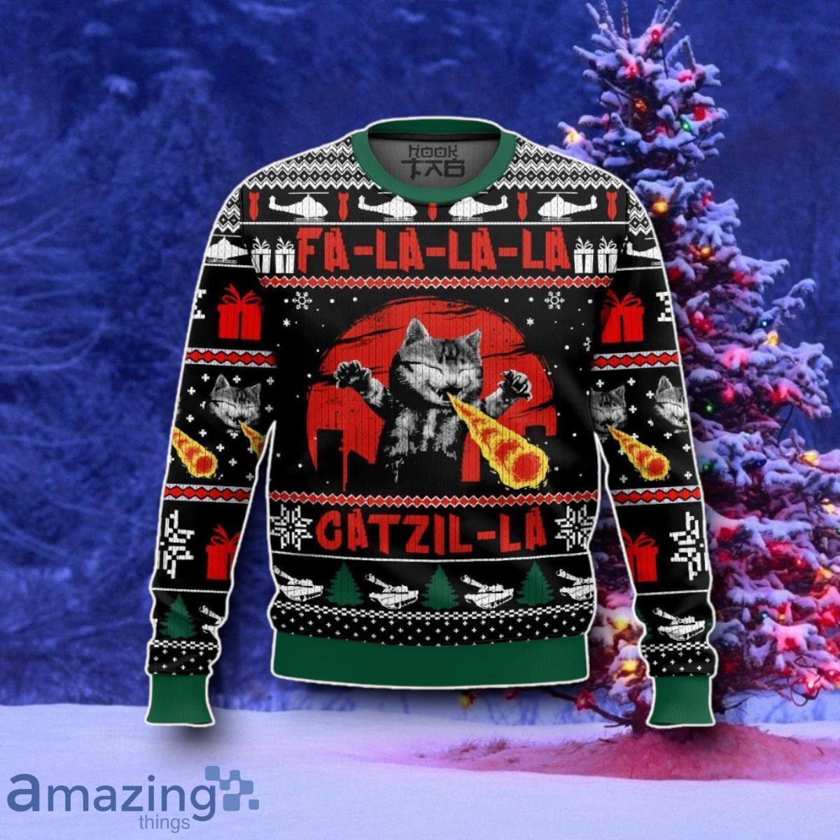 Catzila Ugly Sweater Style Gift image Catzila Ugly Sweater Style Gift Product Photo 1
