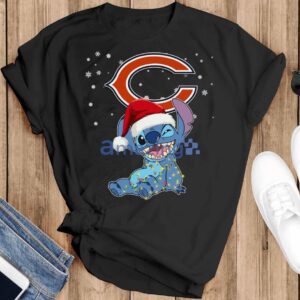 Chicago Bears NFL Stitch Merry Christmas T Shirt Product Photo 2