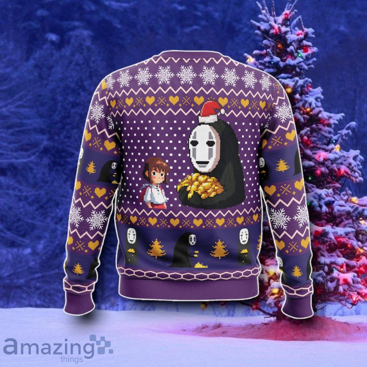Chihiro And No Face Spirited Away Ugly Christmas Sweater Style Gift image Chihiro And No Face Spirited Away Ugly Christmas Sweater Style Gift Product Photo 2