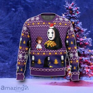 Chihiro And No Face Spirited Away Ugly Christmas Sweater Style Gift Product Photo 1