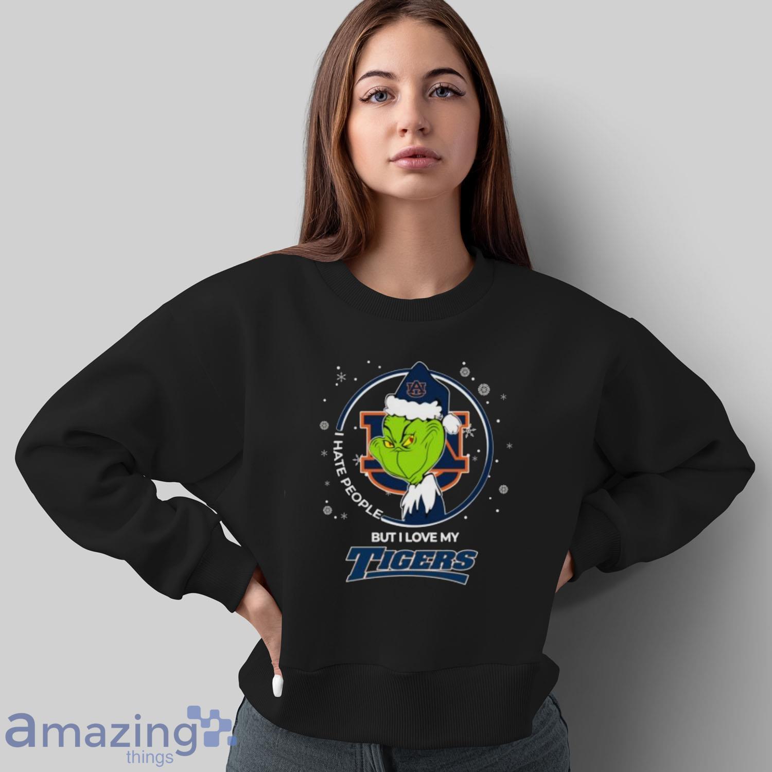 Christmas Grinch Santa I Hate People But I Love My Auburn Tigers Shirt Sweatshirt Hoodie image Christmas Grinch Santa I Hate People But I Love My Auburn Tigers Shirt Sweatshirt Hoodie - Sweatshirt