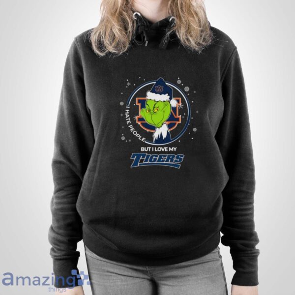 Christmas Grinch Santa I Hate People But I Love My Auburn Tigers Shirt Sweatshirt Hoodie - Unisex Pullover Hoodie