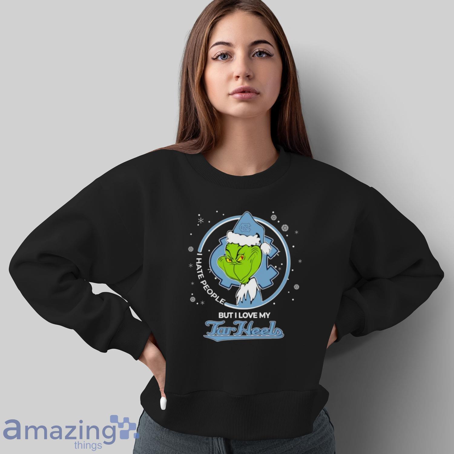 Christmas Grinch Santa I Hate People But I Love My North Carolina Tar Heels Shirt Sweatshirt Hoodie image Christmas Grinch Santa I Hate People But I Love My North Carolina Tar Heels Shirt Sweatshirt Hoodie - Sweatshirt
