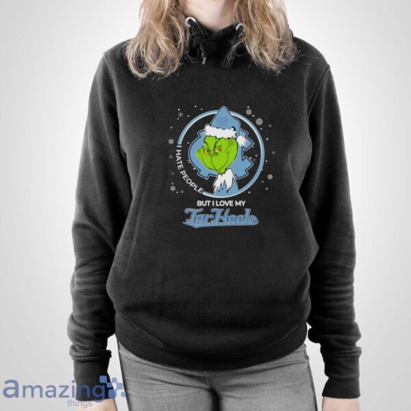 Christmas Grinch Santa I Hate People But I Love My North Carolina Tar Heels Shirt Sweatshirt Hoodie - Unisex Pullover Hoodie