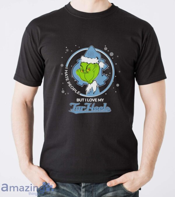 Christmas Grinch Santa I Hate People But I Love My North Carolina Tar Heels Shirt Sweatshirt Hoodie - Men T-Shirt