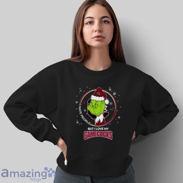 Christmas Grinch Santa I Hate People But I Love My South Carolina Gamecocks Shirt Sweatshirt Hoodie - Sweatshirt