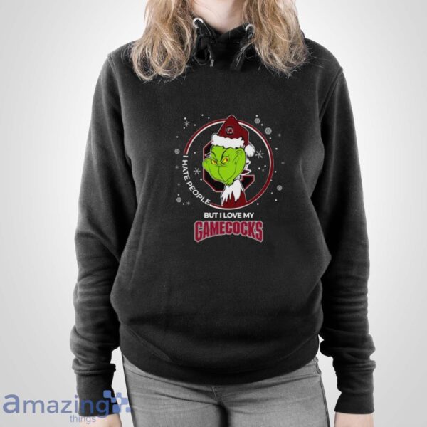 Christmas Grinch Santa I Hate People But I Love My South Carolina Gamecocks Shirt Sweatshirt Hoodie - Unisex Pullover Hoodie