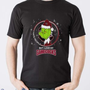 Christmas Grinch Santa I Hate People But I Love My South Carolina Gamecocks Shirt Sweatshirt Hoodie - Men T-Shirt