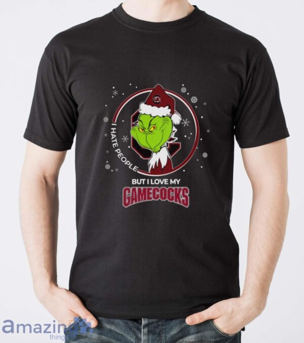 Christmas Grinch Santa I Hate People But I Love My South Carolina Gamecocks Shirt Sweatshirt Hoodie - Men T-Shirt