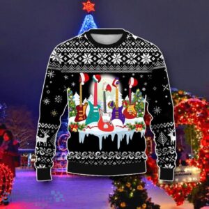 Christmas Guitar Music Party Ugly Christmas 3D Sweater Best Gift Product Photo 1