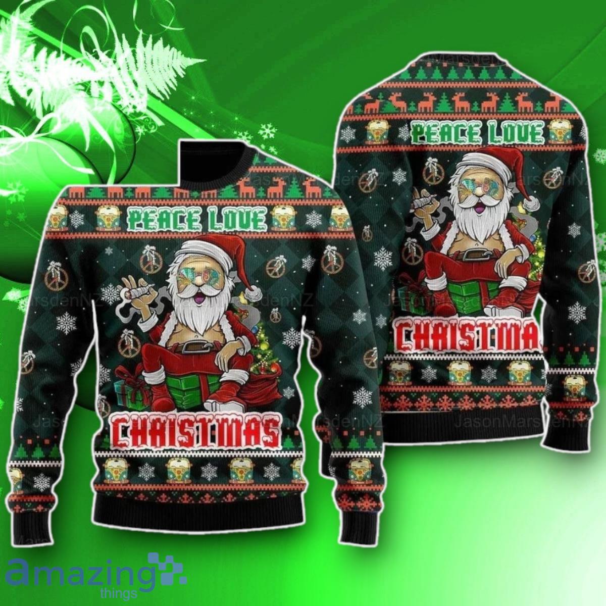 Christmas HIppie Santa Claus Ugly Sweater Impressive Gift image Christmas HIppie Santa Claus Ugly Sweater Impressive Gift Product Photo 1