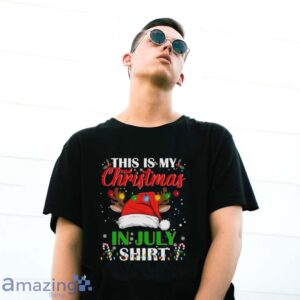 Christmas In July Santa Hat With Christmas Lights Men Women Long Sleeve T-Shirt - G500 Gildan T-Shirt