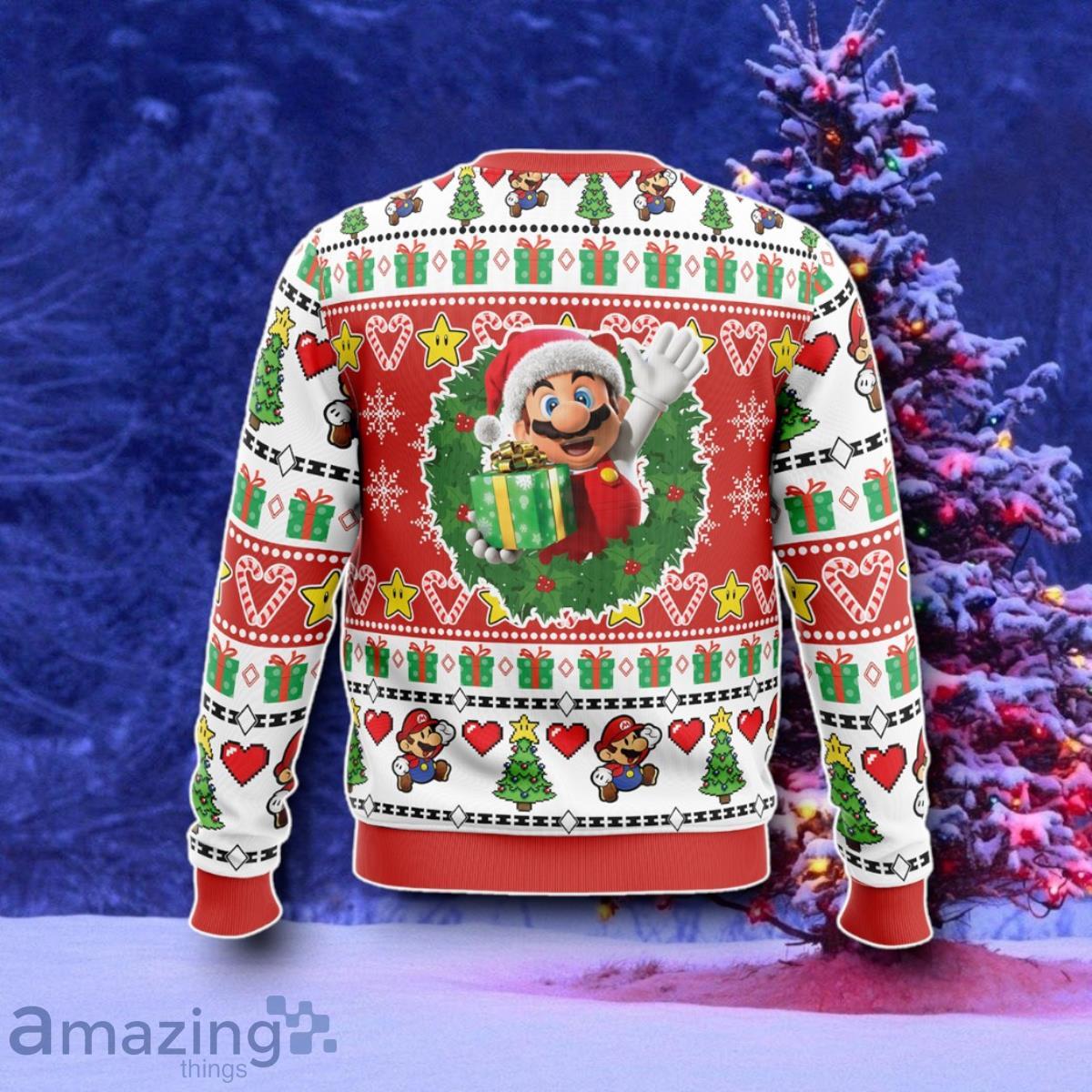 Christmas Mario Mario Bros Ugly Christmas Sweater Style Gift image Christmas Mario Mario Bros Ugly Christmas Sweater Style Gift Product Photo 2