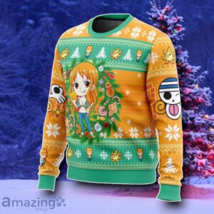 Christmas Nami OP Pirates Ugly Christmas Sweater Style Gift Product Photo 2
