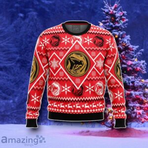 Christmas Red Ranger Power Rangers Ugly Christmas Sweater Style Gift Product Photo 1