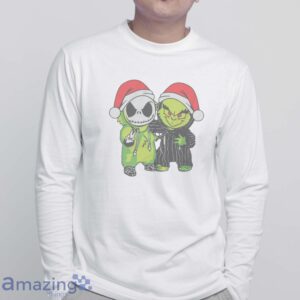 CHRISTMAS SEASON SWEATSHIRT - Grinch and Jack Skellington Sweatshirt - White Sweatshirt