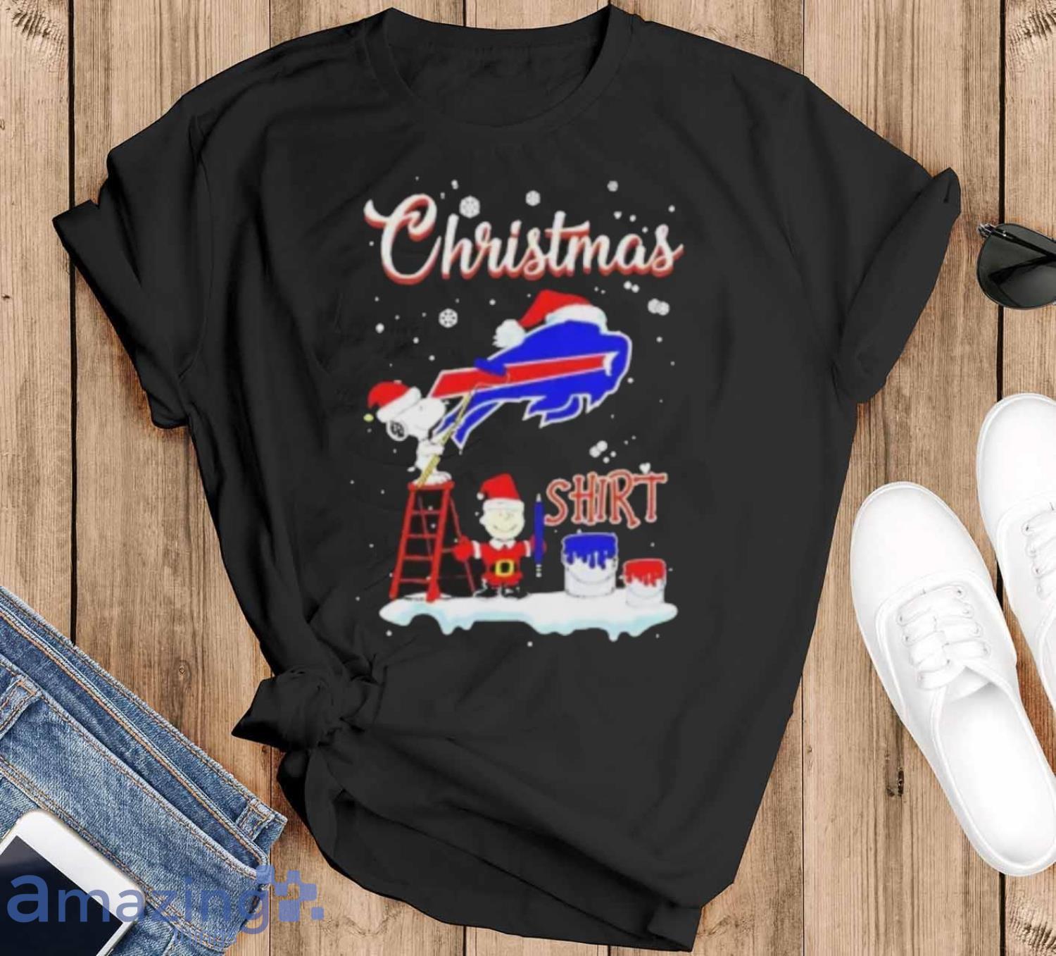 Christmas Snoopy and Charlie Brown Buffalo Bills T Shirt image Christmas Snoopy and Charlie Brown Buffalo Bills T-Shirt - Black T-Shirt