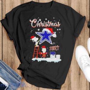 Christmas Snoopy and Charlie Brown Dallas Cowboys T-Shirt - Black T-Shirt