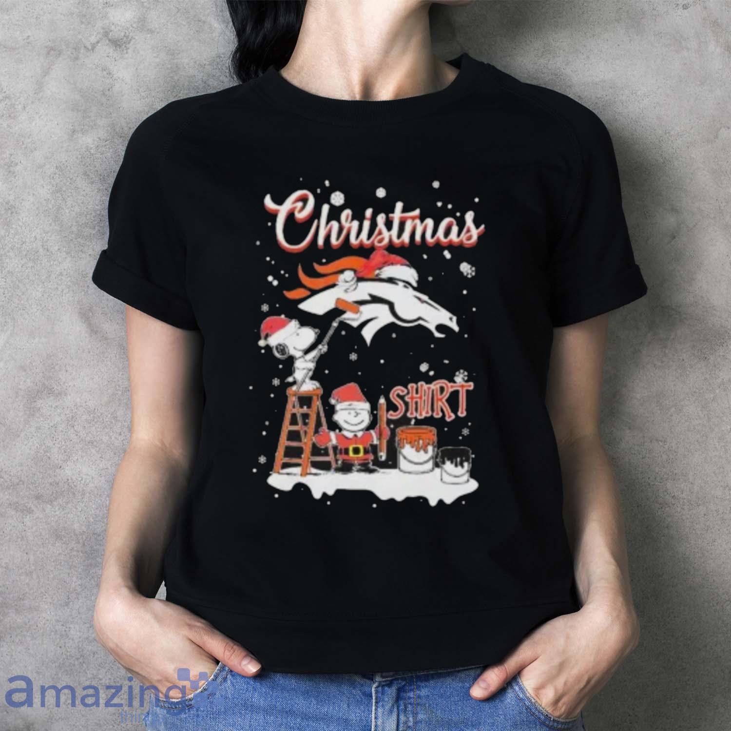 Christmas Snoopy and Charlie Brown Denver Broncos T Shirt image Christmas Snoopy and Charlie Brown Denver Broncos T-Shirt - Ladies T-Shirt
