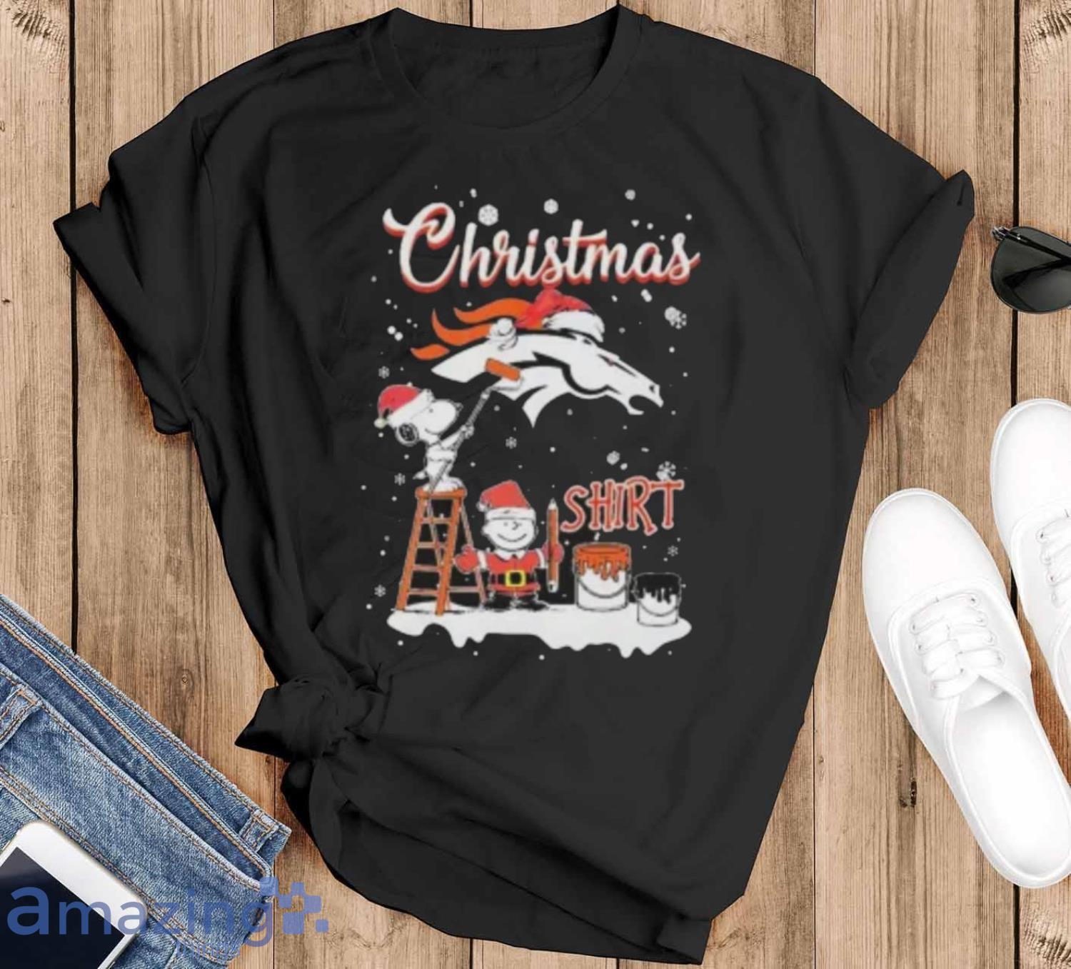 Christmas Snoopy and Charlie Brown Denver Broncos T Shirt image Christmas Snoopy and Charlie Brown Denver Broncos T-Shirt - Black T-Shirt