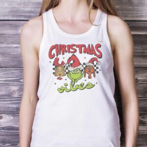 Christmas Vibes Shirt, Christmas Shirt, Grinch Shirt, Funny Grinch Shirt - White Ladies Tank Top