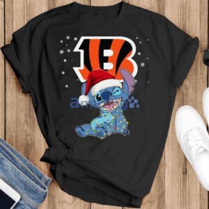 Cincinnati Bengals NFL Stitch Merry Christmas T Shirt Product Photo 2