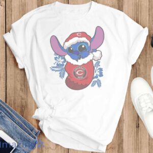 Cincinnati Reds Christmas Stitch In The Sock Funny Christmas MLB T-Shirt - T-SHIRT FLAT