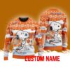 Clemson Tigers NCAA Snoopy Cute Christmas Ugly Sweater 3D Gift For Fans Custom Name