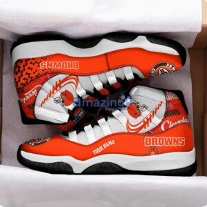 Cleveland Browns Air Jordan 11 Sneakers Custom Name Sport Team Shoes For Men And Women Product Photo 2