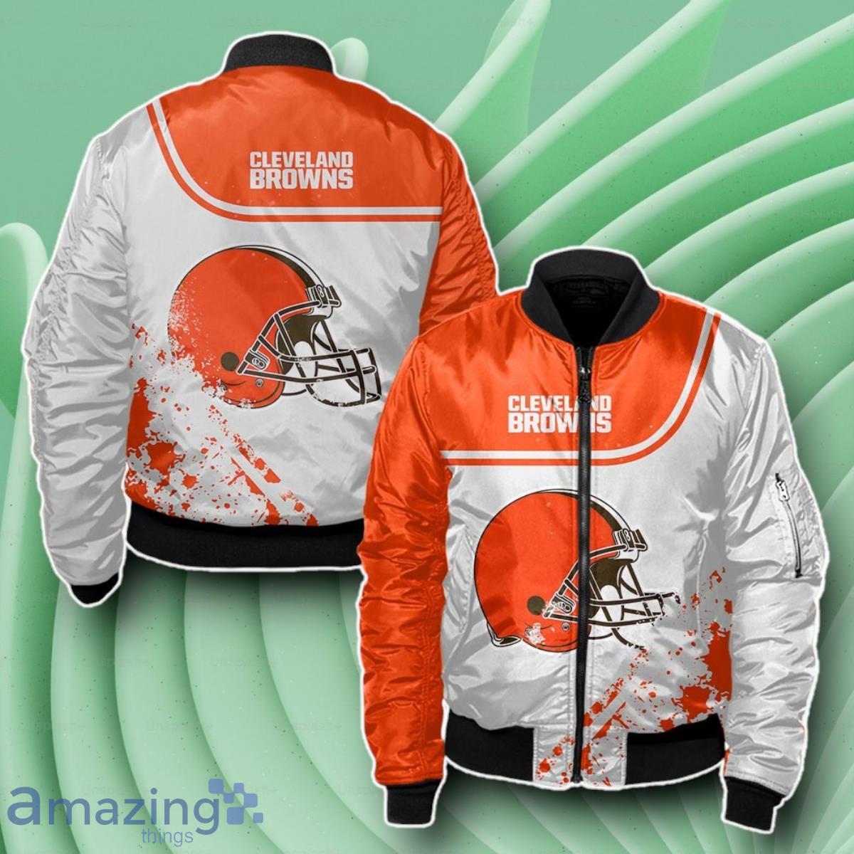Cleveland Browns Bomber 3D Beautiful Gift For Everyone image Cleveland Browns Bomber 3D Beautiful Gift For Everyone Product Photo 1