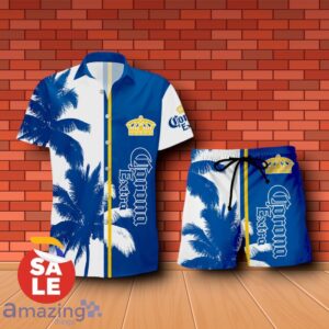 Corona Extra Beer Palm Tree Hawaiian Shirt & Shorts For Men Gift Ideas - Corona Extra Beer Palm Tree Hawaiian Shirt & Shorts For Men Gift Ideas 2